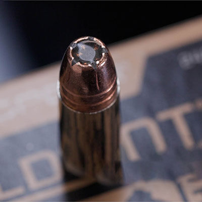 Gold Dot cartridge on top of the box