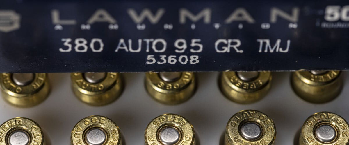 Lawman 380 Auto box with the cartridge case pulled out