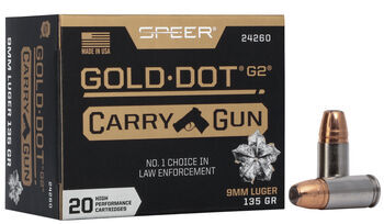 Gold Dot Carry Gun packaging and cartridges