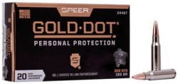 Gold Dot Rifle packaging and cartridges