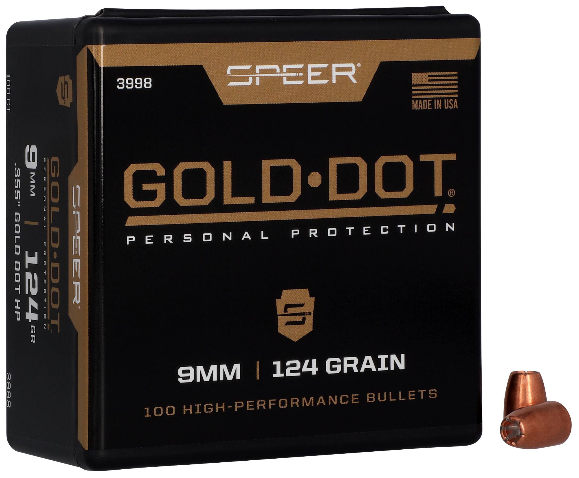 Buy Gold Dot Handgun Component Bullet, .355, 124 Grain | Speer
