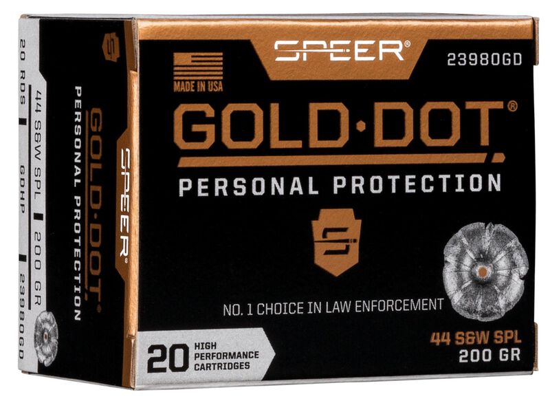 Gold Dot Handgun Personal Protection, 44 S&amp;W Spl, 200 Grain, Gold Dot Hollow Point, 875 fps