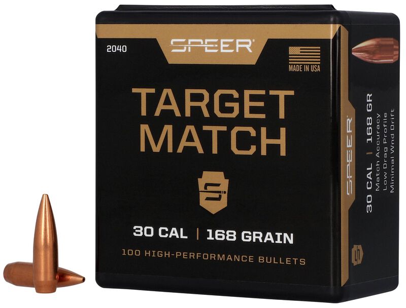 Target Match Rifle Bullet, .308, 168 Grain