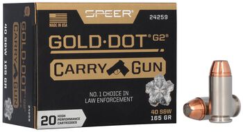 Gold Dot Carry Gun, 40 S&W, 165 Grain, Gold Dot Hollow Point, 1150 fps