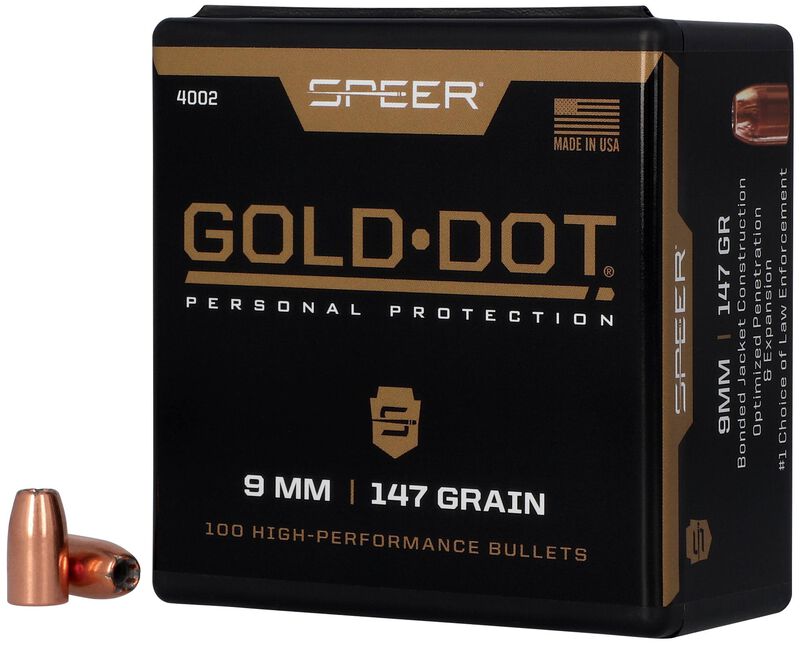 Gold Dot Handgun Component Bullet, .355, 147 Grain