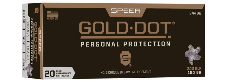 Gold Dot Duty Rifle, 300 Blackout, 150 Grain, Gold Dot Soft Point, 1900 fps