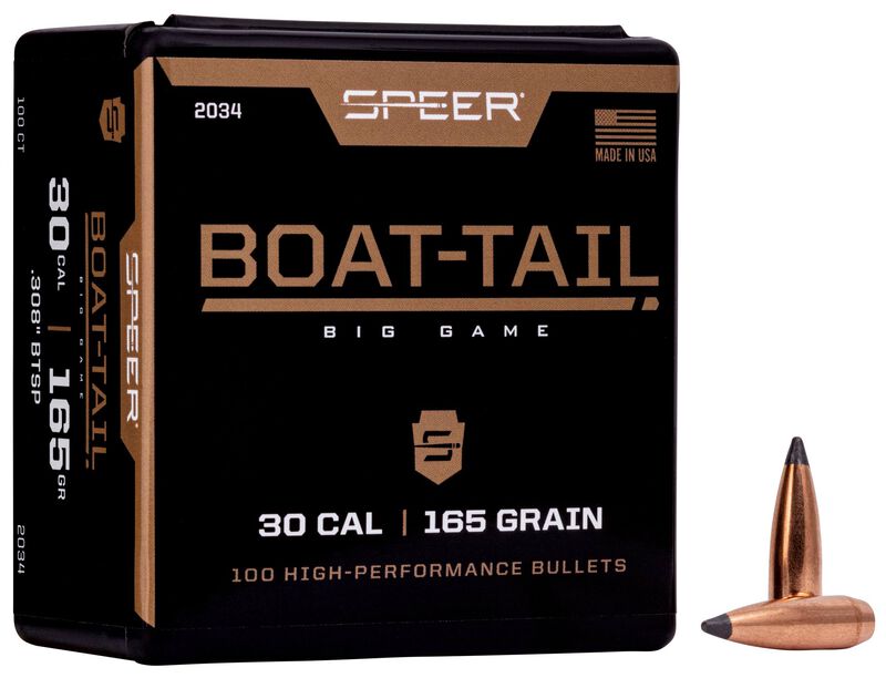 Boat-Tail Rifle Bullet, .308, 165 Grain