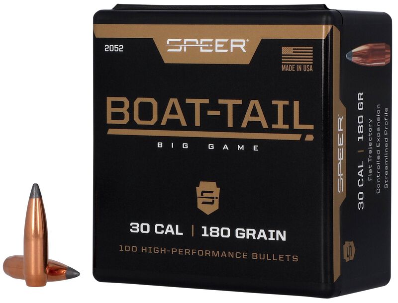 Boat-Tail Rifle Bullet, .308, 180 Grain