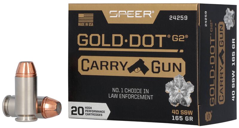 Gold Dot Carry Gun, 40 S&amp;W, 165 Grain, Gold Dot Hollow Point, 1150 fps