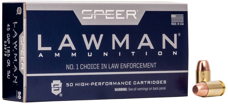 Lawman Handgun Training, 45 G.A.P., 185 Grain, Total Metal Jacket, 1060 fps