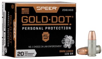 Gold Dot Handgun Personal Protection, 9mm Luger, 115 Grain, Gold Dot Hollow Point, 1210 fps