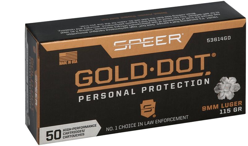 Gold Dot Handgun Personal Protection, 9mm Luger, 115 Grain, Gold Dot Hollow Point, 1210 fps
