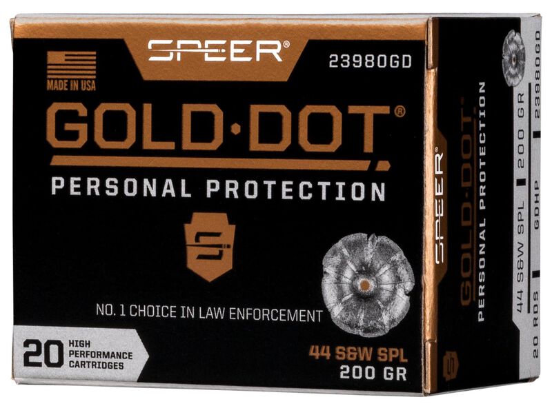 Gold Dot Handgun Personal Protection, 44 S&amp;W Spl, 200 Grain, Gold Dot Hollow Point, 875 fps