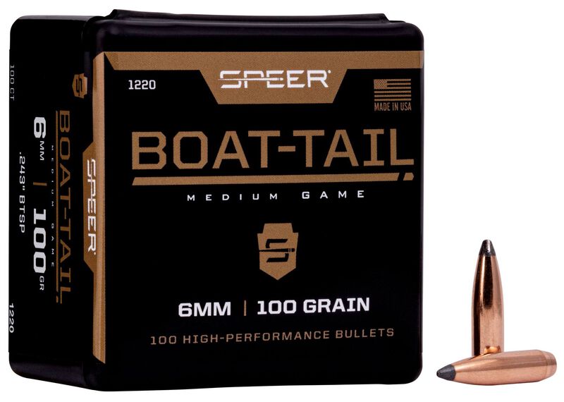 Boat-Tail Rifle Bullet, .243, 100 Grain