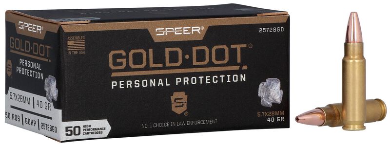 Gold Dot Personal Protection, 5.7x28mm, 40 Grain, Gold Dot Hollow Point, 1800 fps