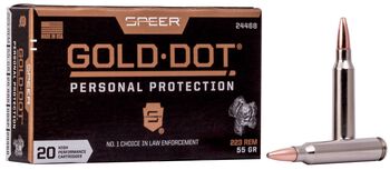 Gold Dot Rifle Personal Protection, 223 Rem, 55 Grain, Gold Dot Soft Point, 3220 fps