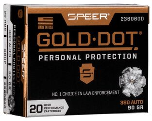 Gold Dot Handgun Personal Protection, 380 Auto, 90 Grain, Gold Dot Hollow Point, 1040 fps