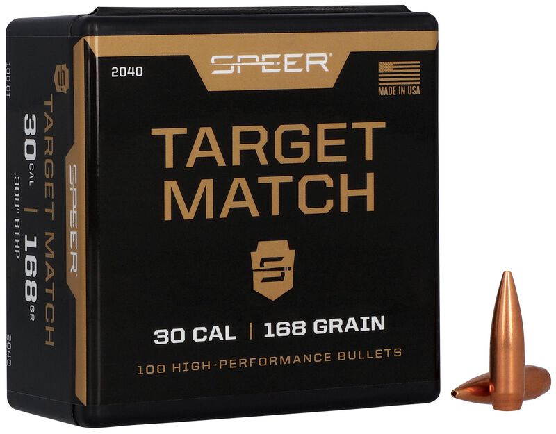 Target Match Rifle Bullet, .308, 168 Grain
