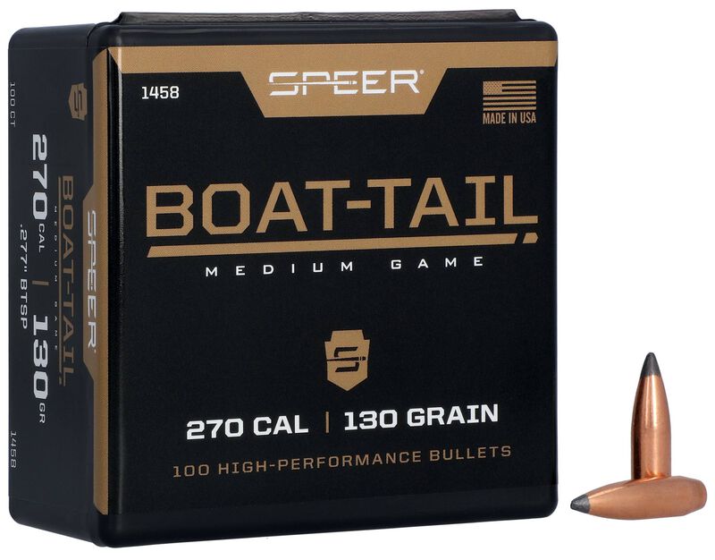 Boat-Tail Rifle Bullet, .277, 130 Grain