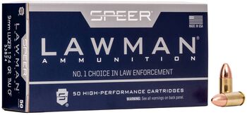 Lawman Handgun Clean-Fire Training, 9mm Luger, 124 Grain, Total Metal Jacket, 1090 fps