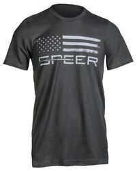 Speer Distressed Flag T-Shirt - Charcoal