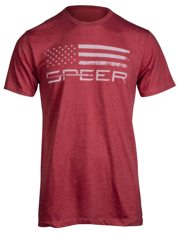Speer Distressed Flag T-Shirt - Red