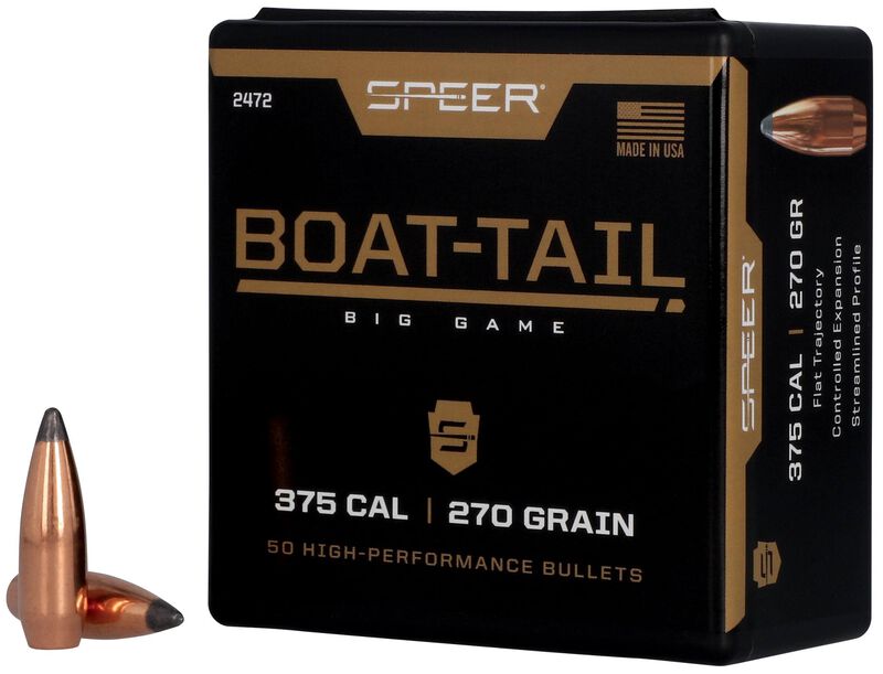 Boat-Tail Rifle Bullet, .375, 270 Grain