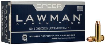 Lawman Handgun Training, 38 Special +P, 158 Grain, Total Metal Jacket, 900 fps