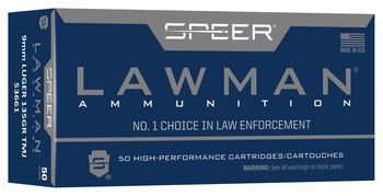 Lawman Handgun Training, 9mm Luger, 135 Grain, Total Metal Jacket, 1120 fps