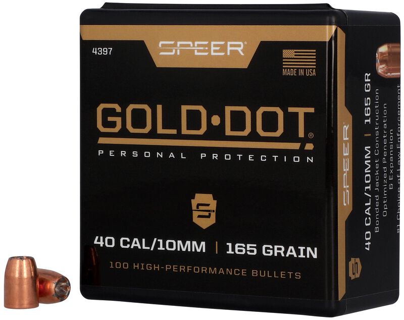 Gold Dot Handgun Component Bullet, .400, 165 Grain