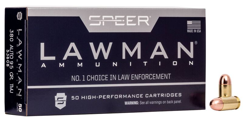 Lawman Handgun Training, 380 Auto, 95 Grain, Total Metal Jacket, 950 fps