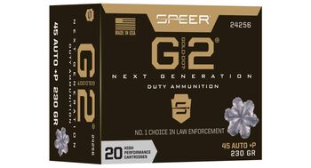 Gold Dot G2, 45 Auto +P, 230 Grain, G2, 950 fps