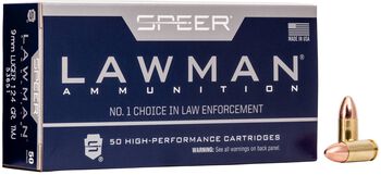 Lawman Handgun Training, 9mm Luger, 124 Grain, Total Metal Jacket, 1090 fps