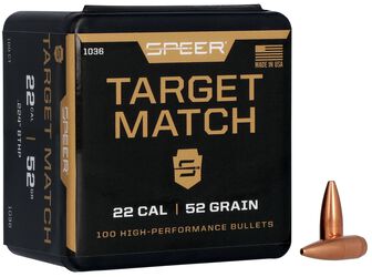 Target Match Rifle Bullet, .224, 52 Grain