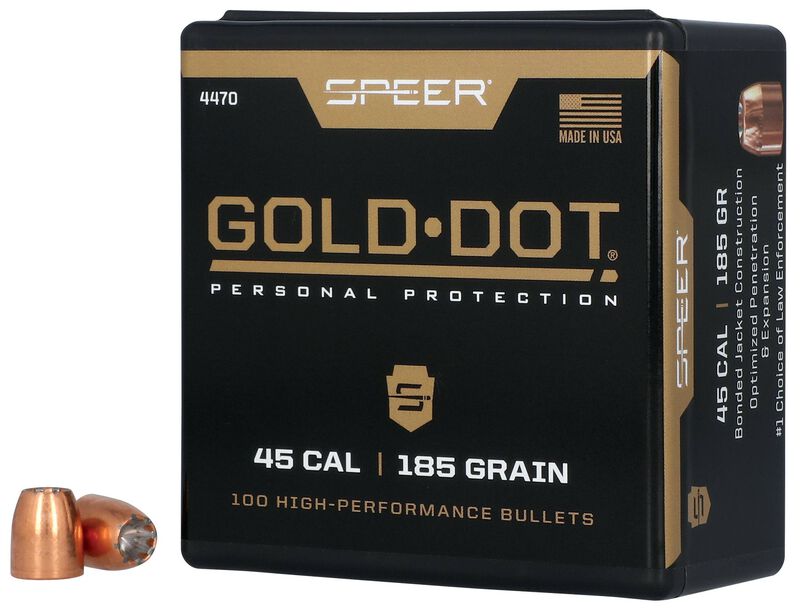 Gold Dot Handgun Component Bullet, .451, 185 Grain