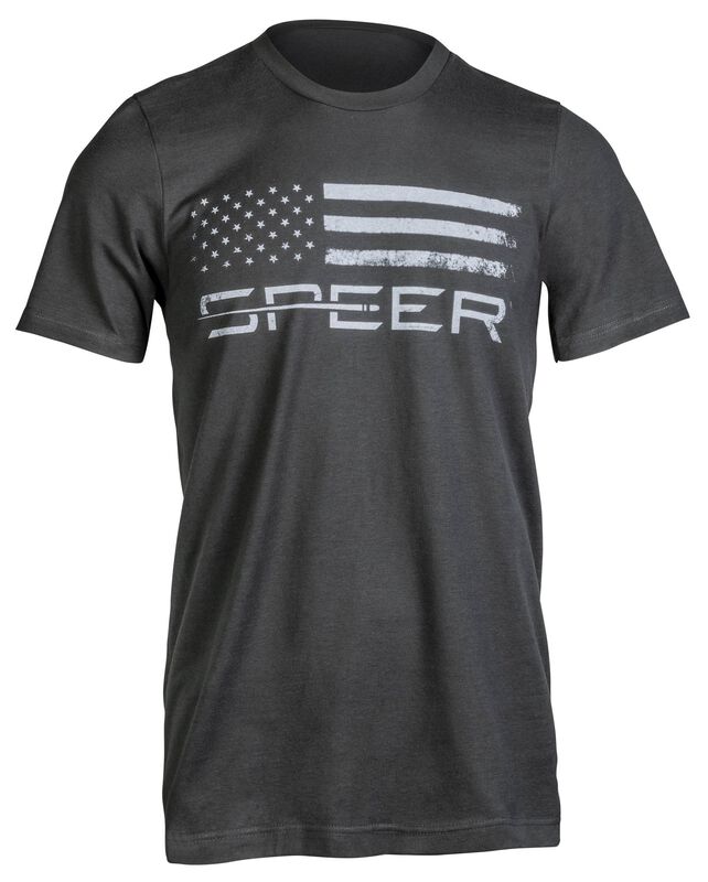 Speer Distressed Flag T-Shirt - Charcoal, Charcoal, Small