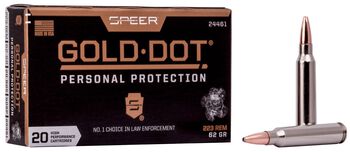 Gold Dot Rifle Personal Protection, 223 Rem, 62 Grain, Gold Dot Soft Point, 3000 fps