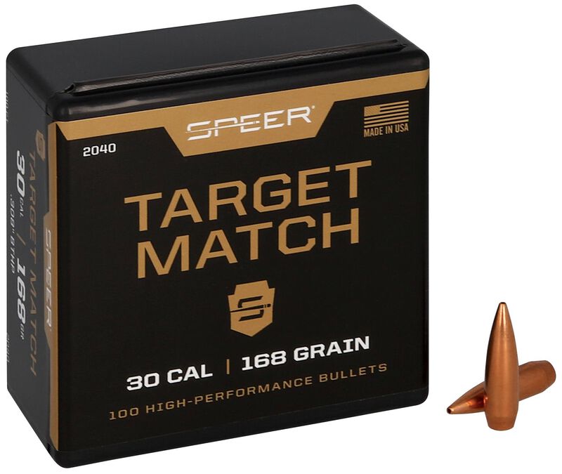 Target Match Rifle Bullet, .308, 168 Grain