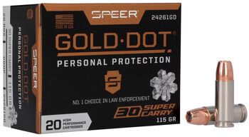 Gold Dot Handgun Personal Protection, 30 Super Carry, 115 Grain, Gold Dot Hollow Point, 1150 fps