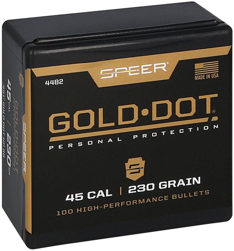 Gold Dot Short Barrel Personal Protection Bullet, .451, 230 Grain