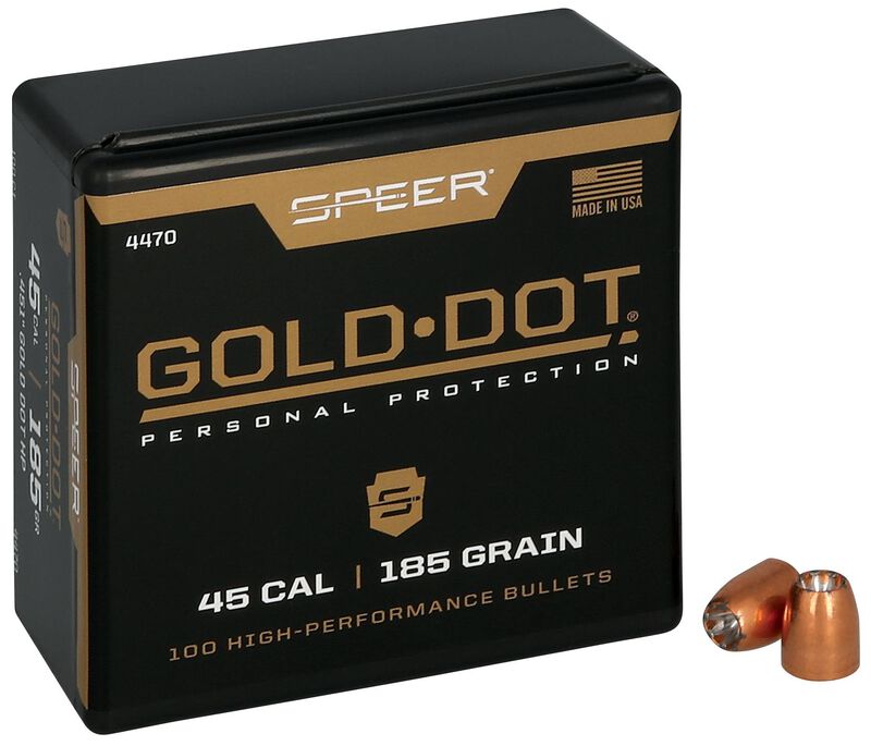 Gold Dot Handgun Component Bullet, .451, 185 Grain