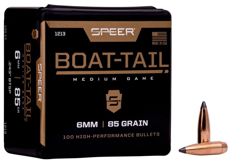 Boat-Tail Rifle Bullet, .243, 85 Grain