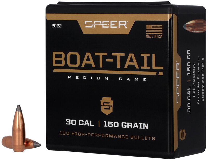 Boat-Tail Rifle Bullet, .308, 150 Grain