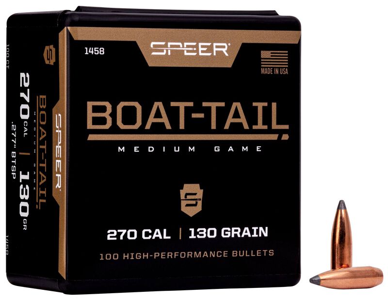 Boat-Tail Rifle Bullet, .277, 130 Grain