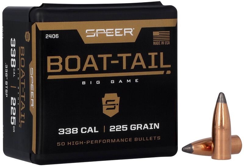 Boat-Tail Rifle Bullet, .338, 225 Grain