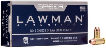 Lawman Handgun Training, 40 S&W, 165 Grain, Total Metal Jacket, 1150 fps