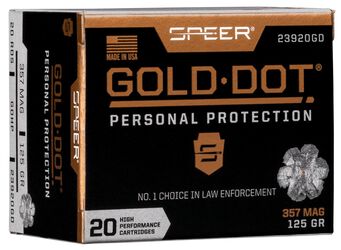 Gold Dot Handgun Personal Protection, 357 Magnum, 125 Grain, Gold Dot Hollow Point, 1450 fps