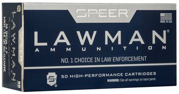 Lawman Handgun Clean-Fire Training, 38 Special +P, 158 Grain, Total Metal Jacket, 900 fps